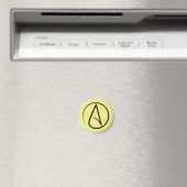 Aimant Symbole athée : noir sur jaune clair (In Situ (Lave-vaisselle))