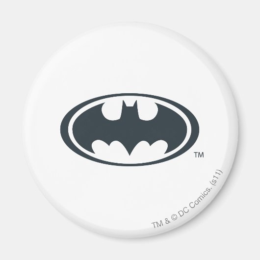 Aimant Symbole Batman | Logo noir et blanc (Devant)