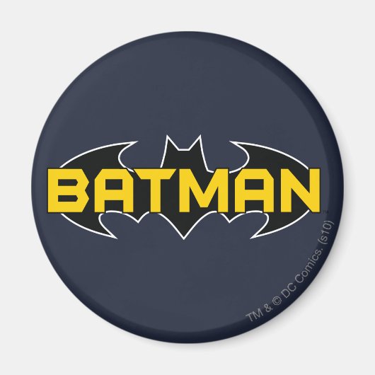 Aimant Symbole Batman | Nom Logo jaune et noir (Devant)