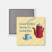 Aimant SYMBOLE BON CAFÉ DU MOYEN-SIÈCLE L RÉtro (Recto/Verso)