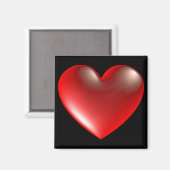 Aimant Symbole cardiaque 3D rouge (Recto/Verso)