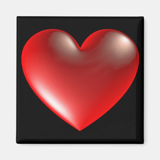 Aimant Symbole cardiaque 3D rouge (Devant)