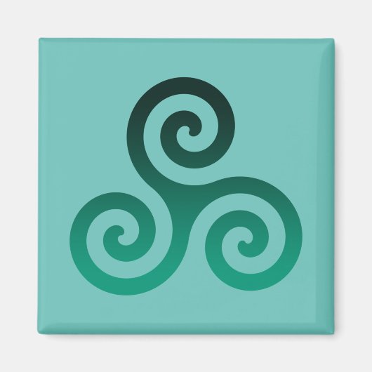 Aimant Symbole celtique antique Triskele vert (Devant)