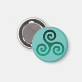 Aimant Symbole celtique antique Triskele vert (Recto/Verso)
