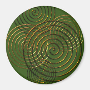 Aimant Symbole celtique spiral or métallique