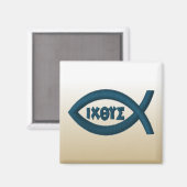 Aimant Symbole chrétien de Jésus Fish (Recto/Verso)