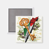 Aimant Symbole clé palestinien du droit au retour (Recto/Verso)