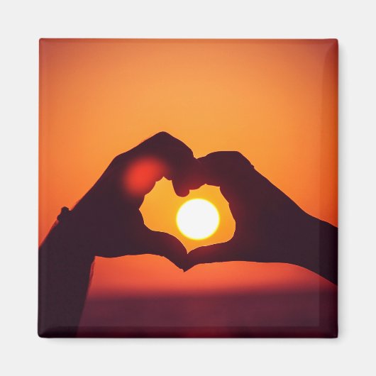 Aimant Symbole coeur des mains Amour (Devant)