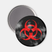 Aimant Symbole de biodanger rouge à fumer (Recto/Verso)