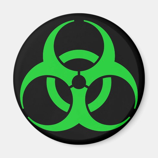 Aimant Symbole de biodanger vert (Devant)