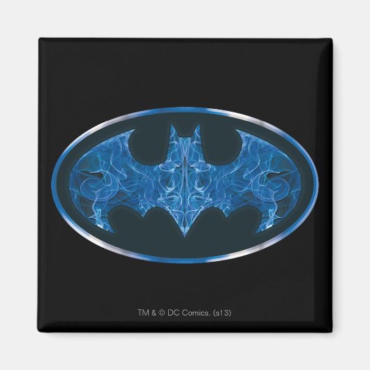 Aimant Symbole de chauve-souris à fumée bleue (Devant)