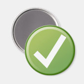 Aimant Symbole de coche verte écrit (Recto/Verso)