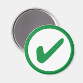 Aimant Symbole de coche verte écrit (Recto/Verso)