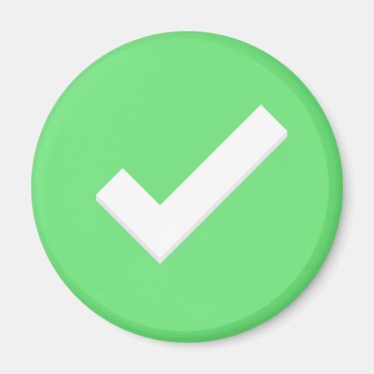 Aimant Symbole de coche verte écriture (Devant)
