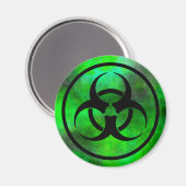 Aimant Symbole de danger biologique du brouillard vert (Recto/Verso)