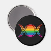 Aimant Symbole de déesse triple arc-en-ciel (Recto/Verso)