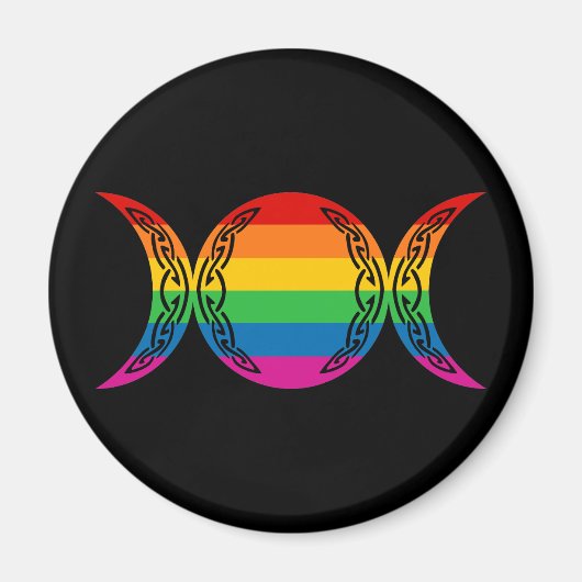 Aimant Symbole de déesse triple arc-en-ciel (Devant)