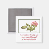 Aimant Symbole de fleur d'aquarelle rose rose sauvage (Recto/Verso)