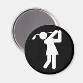 Aimant Symbole de golf féminin - Femme (Recto/Verso)
