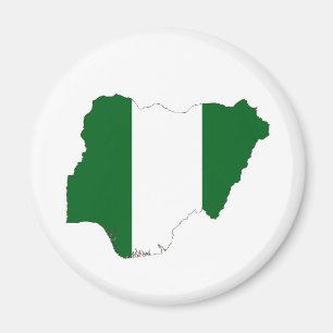 Aimant symbole de la carte du drapeau du pays nigeria