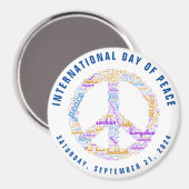 Aimant SYMBOLE DE LA JOURNÉE DE LA Paix MONDIALE (Recto/Verso)