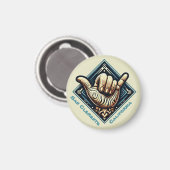 Aimant Symbole de la main du surfeur (Recto/Verso)