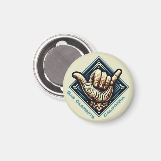 Aimant Symbole de la main du surfeur (Recto/Verso)