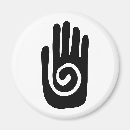 Aimant symbole de la main Hopi guérir spirale paume améri (Devant)