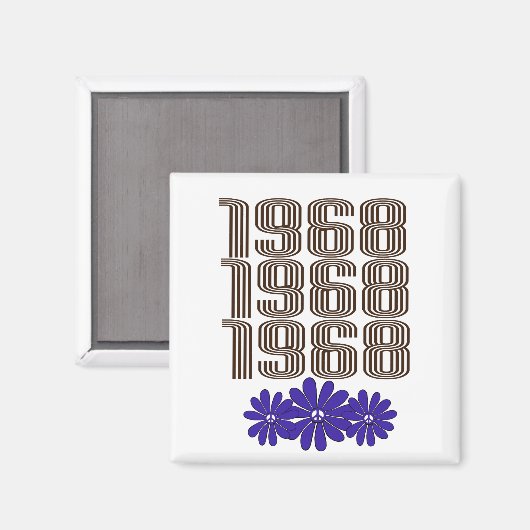 Aimant SYMBOLE DE LA PAIX 1968 Hippie Fleur Puissance vio (Recto/Verso)