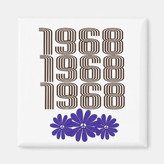 Aimant SYMBOLE DE LA PAIX 1968 Hippie Fleur Puissance vio (Devant)