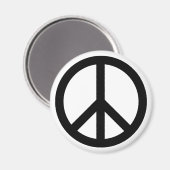 Aimant symbole de la paix Anti Guerre noir blanc simple (Recto/Verso)