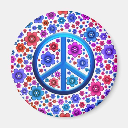 Aimant SYMBOLE DE LA PAIX Hippie (Devant)