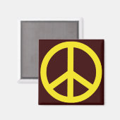 AIMANT SYMBOLE DE LA PAIX JAUNE (Recto/Verso)