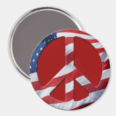 Aimant Symbole de la paix patriotique - Drapeau américain (Recto/Verso)