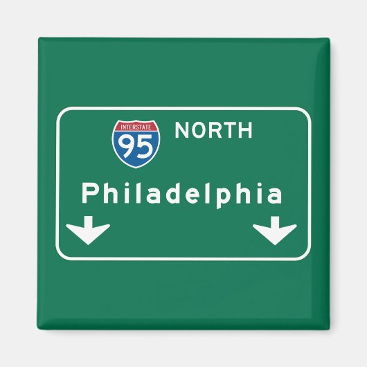 Aimant Symbole de la route de Philadelphie, PA (Devant)