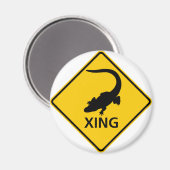 Aimant SYMBOLE DE LA ROUTE DU PASSAGE D'ALligator (Recto/Verso)