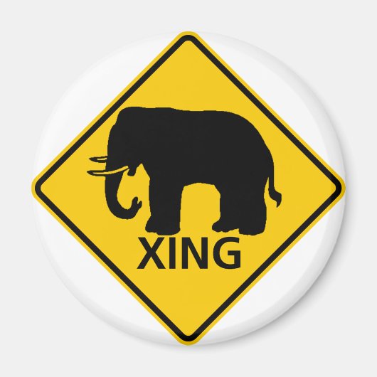 Aimant SYMBOLE DE LA ROUTE DU PASSAGE DES Éléphants (Devant)