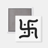 Aimant symbole de la swastika hindoue traditionnelle indi (Recto/Verso)