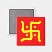 Aimant symbole de la swastika hindoue traditionnelle indi (Recto/Verso)