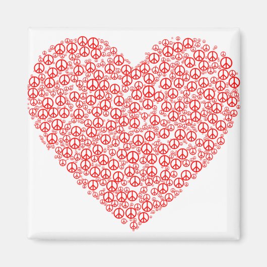 Aimant symbole de l'amour de paix (Devant)