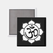 Aimant Symbole de l'Aum de fleurs Lotus (Recto/Verso)