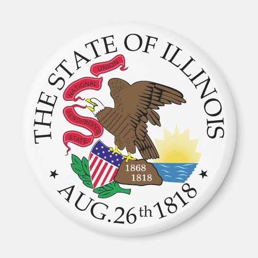 Aimant Symbole de l'Illinois (Devant)