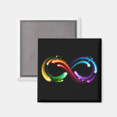 Aimant Symbole de l'infini des comètes arc-en-ciel (Recto/Verso)