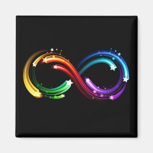 Aimant Symbole de l'infini des comètes arc-en-ciel