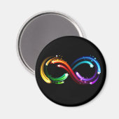 Aimant Symbole de l'infini des comètes arc-en-ciel (Recto/Verso)