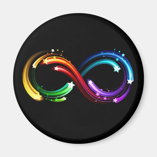 Aimant Symbole de l'infini des comètes arc-en-ciel (Devant)
