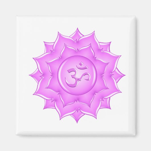 Aimant Symbole de l'Om de Lotus en verre rose Dessin (Devant)