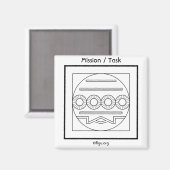 Aimant Symbole de mission/tâche (Recto/Verso)