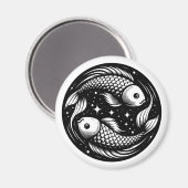 Aimant Symbole de natation en carpe de poisson - Symbole  (Recto/Verso)