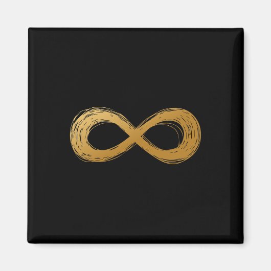 Aimant Symbole de neurodiversité d'infini doré - Autisme (Devant)